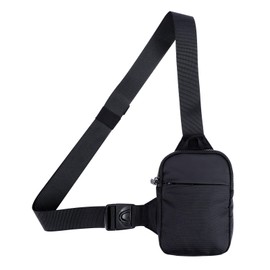 Prizmxed Chest bag men's small sling bag men's small crossbody bag men's small shoulder bag men's small men's shoulder bag shoulder bag men suitable for outdoor sports, shopping, black