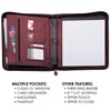 Travigo 3-Ring Zipper Business Leather Portfolio folder| 1.25" 3-Ring Binder