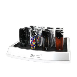 Zico ZD-123 Cigar Torch Windproof Butane Refillable Lighter-CHOOSE COLOR!! - Grey Brown