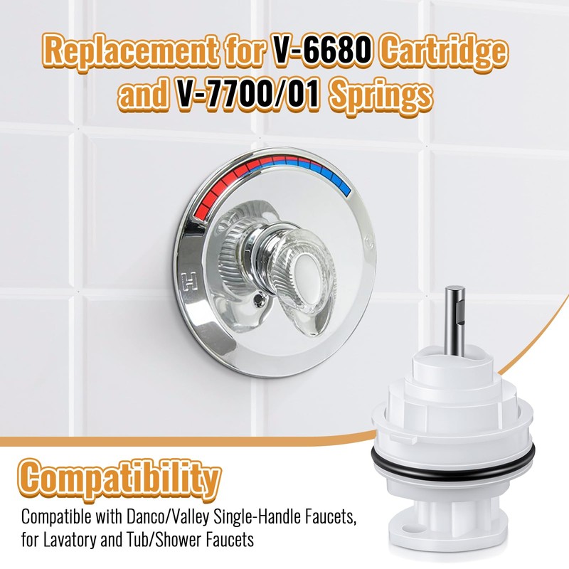 Enhon Shower Faucets Cartridge Replacement for V-6680 V-7700/01, Compatible with