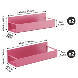 Vetacsion 4 Pack Moveable Fridge Magnetic Spice Racks,Metal Pink