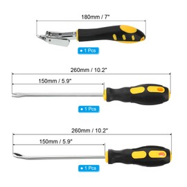 PATIKIL Upholstery Staple Remover, 6" V Curved, U Straight Set Construction Staple Puller Staple Nail Tack Tool for Furniture Wooden Floor Photo Frame, Yellow
