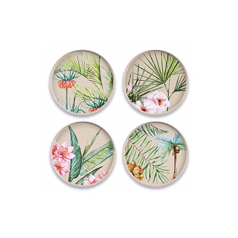 Tarhong TT20749072 Palermo Tropical Salad Plate Assortment, Set of 4,