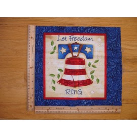 Henry Glass & Co. Patriotic Let Freedom Ring Bell Cotton Quilt Fabric Block 9 1/2" x 8 3/4"