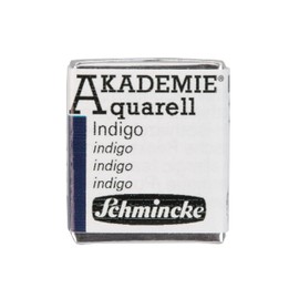Schmincke AKADEMIE® Watercolor Fine Artist Watercolor Paints Indigo 16 442 044 Half Pan Watercolor Painting Vegan Watercolor