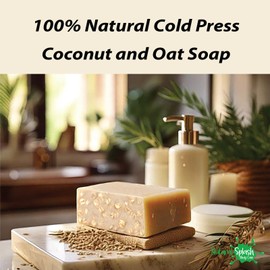 Natural Splash – Natural Handmade Cold Press Soap Bar - Coconut and Oat – Aloe Vera and Collagen - Non-Exfoliating - 3Pack
