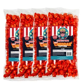 Hot Cheddar Popcorn by Wisco Pops, 4.2 Oz Wisconsin Cheese Flavored, Gourmet Snack