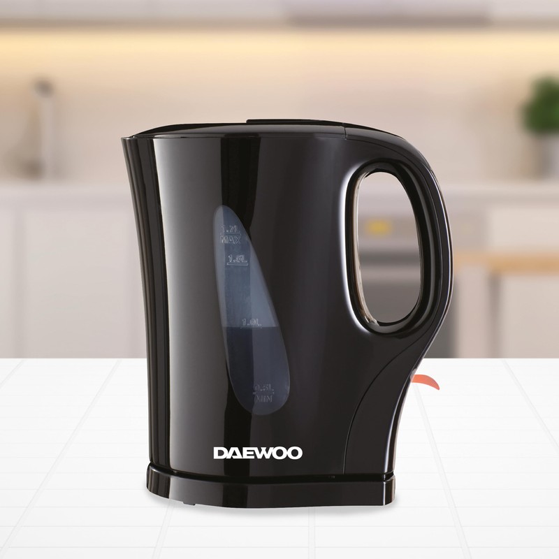 Daewoo Essentials, Plastic Kettle, Black, 1.7 Litre Capacity, Fill 7