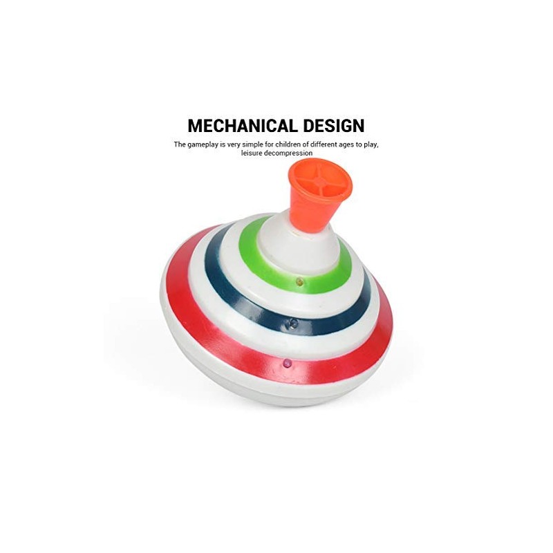 Push Down Spinning Top Toy with LED and Music Peg-top