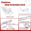 [TaidaLink] 10ft Clear Extension Cord 125V 10A 1250W Slim Design,