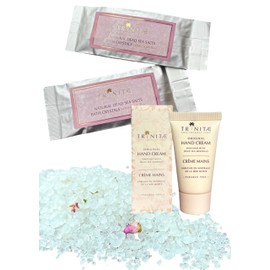 [TRINETI] Dead Sea Crystal Bath Salt Rose/Jordan, Osaka, Kansai World Expo, Hand Cream, 0.5 fl oz (15 ml), Dead Sea Salt 3.5 oz (100 g) / 50 g 2 Pieces, Moisturizing, Gift, Bath Additive, Bath Goods