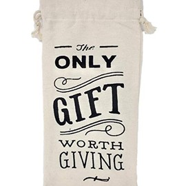 Cotton Canvas Wine Bags"The Only Gift Worth Giving" – Set of 2