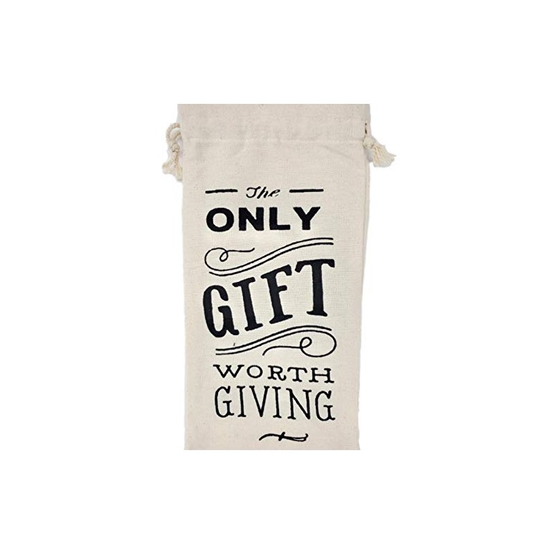 Cotton Canvas Wine Bags"The Only Gift Worth Giving" – Set