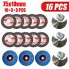 Bumdenuu 16pcs 75X10Mm Angle Grinding Wheel Set Wood Metal Cutting