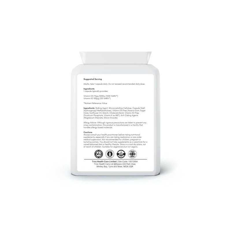 Core Vital Vitamin D3 3000 IU and Vitamin K2 100ug