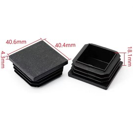 40 * 40mm Square Plastic Plugs,Square Plastic End Caps in 24pcs,Chair Leg Pipe Tube Insert Blanking Cover,End Cover Caps for Furniture,Tables,Chairs