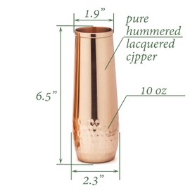 Copper flutes set of 4 - stemless shatterproof champagne flutes of solid copper - Moscow mule copper flute - 7th Copper Wedding
