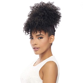 Harlem 125 Synthetic Hair Drawstring Ponytail Samba Bang Curly SB-100 (1B)
