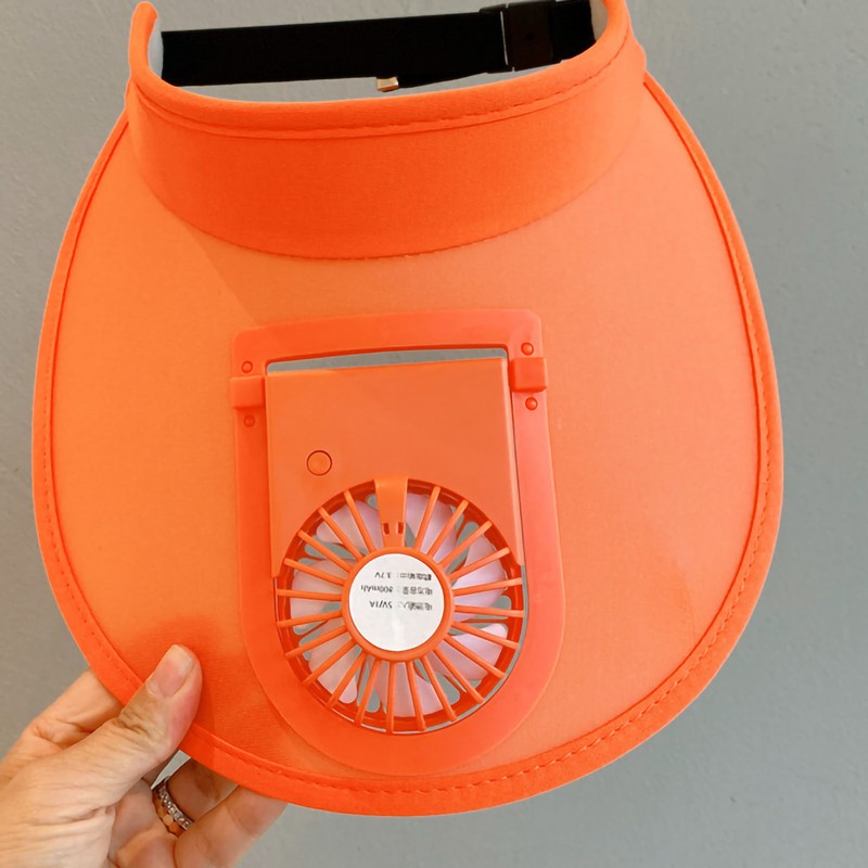 Children Summer Hat with Fan USB Rechargeable Wide Brim Sun