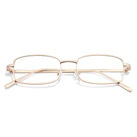 TJUTR Fashion Clear Glasses Non Prescription Fake Glasses for Women Blue Light Blocking Rectangle Metal Glasses Frame