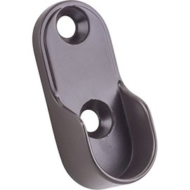 Box of 6-Oil Rubbed Bronze Oval Open Closet Brackets For Oval Rods- #M7175