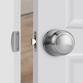 Haidms 1 Packs Brushed Nickel Passage Door Knobs, Brushed Nickel Closet Door Knobs, Passage Door Knobs Interior for Closet or Hall, Brushed Nickel Keyless Hardware