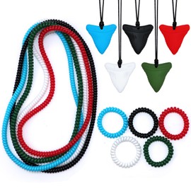 Sensory Chew Necklaces for Boys Girls, 15 Pack Stretchy Chewy Necklace Coil Bracelets for Kids with Autism Anxiety ADHD SPD, Sensory Chew Toys Reduce Chewing Biting Fidgeting for Adult Chewer