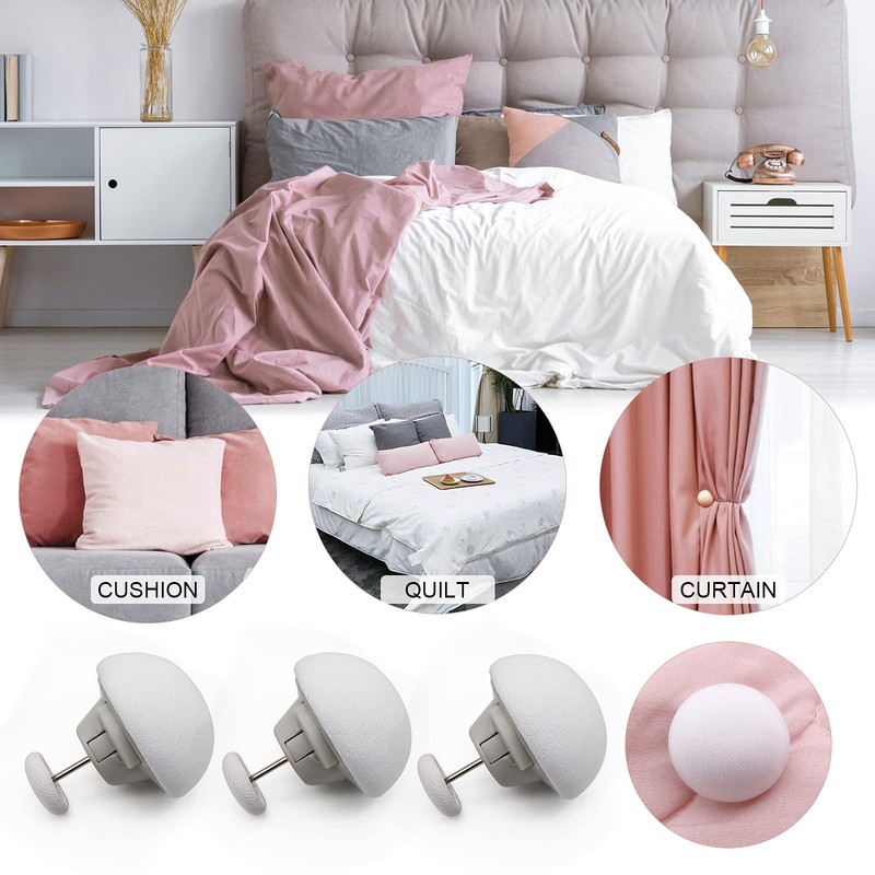 MQUPIN Quilt Fixing Clips,16 Pcs Duvet Cover Clips,Mushroom Round Fixing