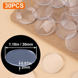 Isslly 30 PCS Glass Table Top Anti Slip Round Bumpers, Glass Table Top Bumpers, Glass Table Rubber Grippers for Table, Kitchen Cabinets, Laptop - 2mm Thickness