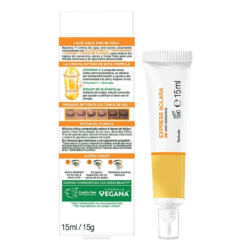 Garnier Exp.aclara Crema De Ojos Reducción Ojeras Vitamina C Todo