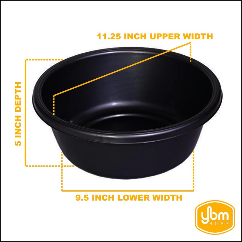 YBM HOME Round Plastic Wash Basin, 7 Quart, 1148 (24,