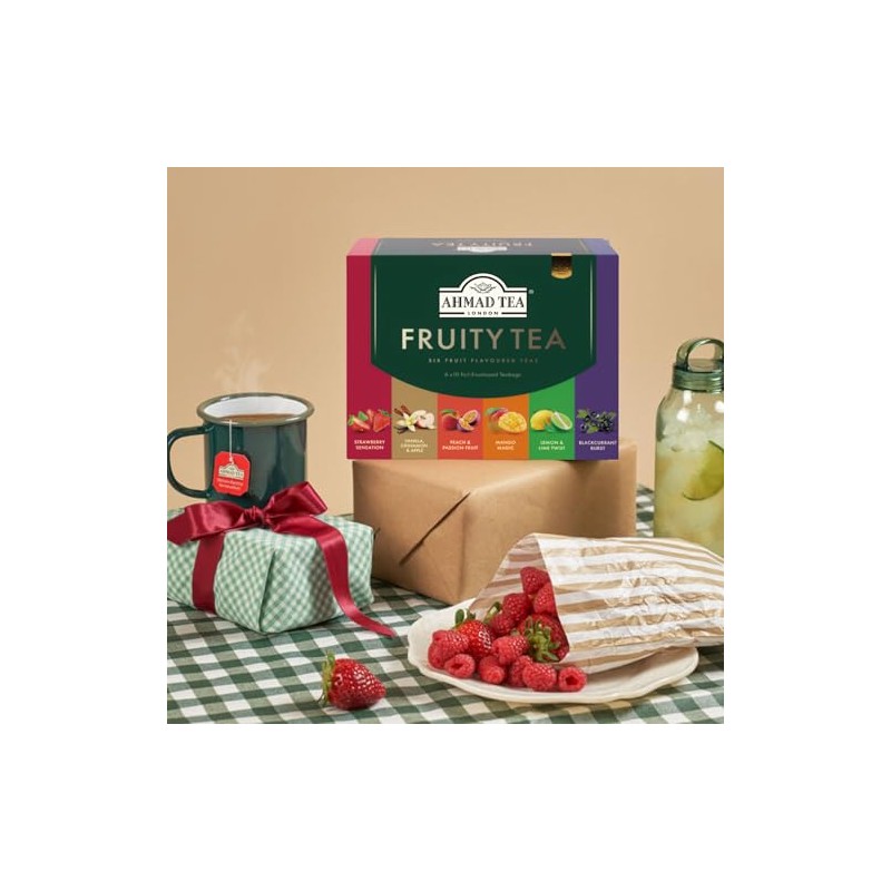 Ahmad Tea Black & Green Tea, Fruitytea Assorted Sampler Variety