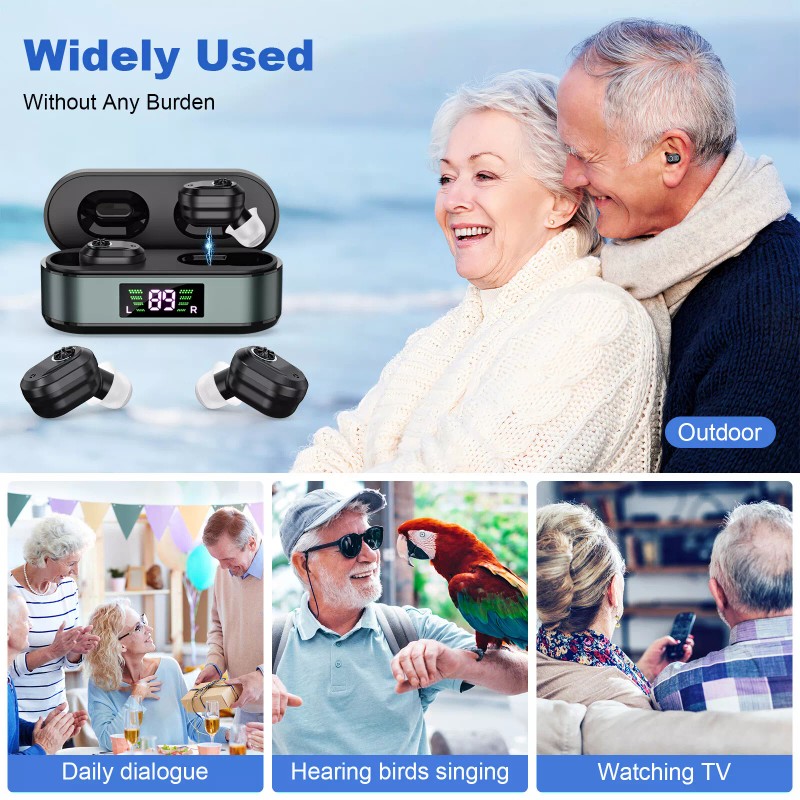 K&FCOPTEE Adjustable Volume Digital Display Sound Aids With noise cancellation