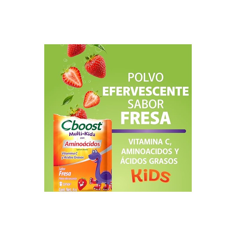 Cboost - Multi-Kidz, Suplemento Niños, Aminoácidos y Vitamina C, 10