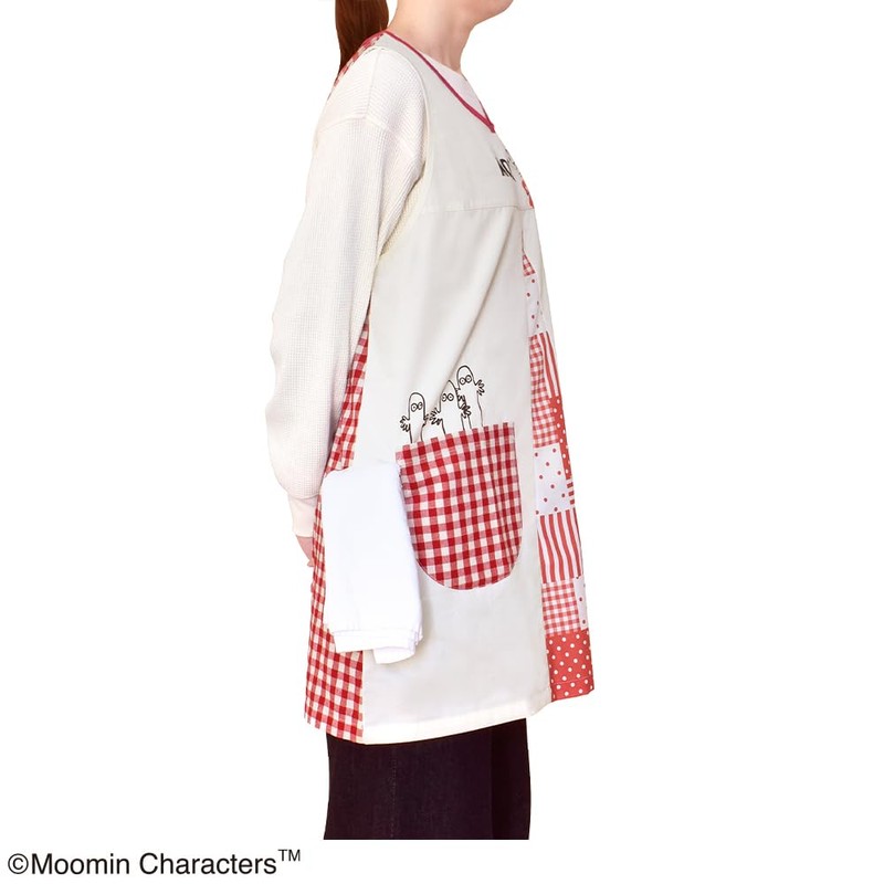 St. Women's Gingham Checkered Apron, M - L Free, red