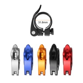 sourcing map Bike Seat Post Clamp 31.8mm Bicycle Clamp Aluminum Alloy Quick Release Seat Post Collar for Diameter 27.2 to 28.6mm Bicycle Mountain Road Bike Tube, Black