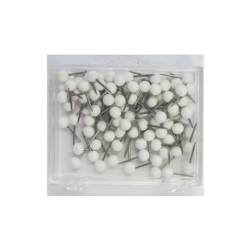 Moore Push Pin - White (Pack of 100)