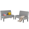 STHOUYN Mini Small Comfy Couch Armless Loveseat Sofa for Bedroom