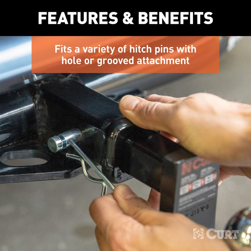 CURT 21600 Trailer Hitch Clip for 1/2 or 5/8-Inch Pin