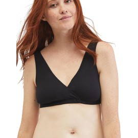 Motherhood Maternity Women's Wrap Front Nursing Sleep Bra, Black,Extra Large