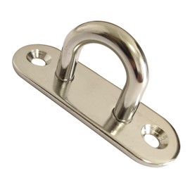 KShun Pad Eye Plates 2 Sets Length 100 x 9 mm Oval 304 Stainless Steel Ceiling Pad Eye Hooks Expansion Bolt and Carabiner Included Hanging Plant, External Light and Fence