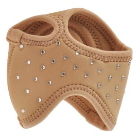 Neoprene Half Sole Lyrical Dance Footwear in Black with Rhinestones Small