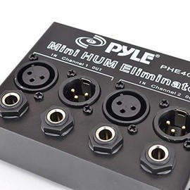 Pyle Compact Mini Hum Eliminator Box - 2 Channel Passive Ground Loop Isolator, Noise