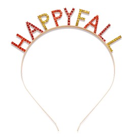 NVENF Thanksgiving Headbands for Women - Rhinestone Letter GIVE THANKS' HAPPY FALL' Hair Hoop Autumn Accessories