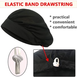 4 or 8 Pack Chef Hat Kitchen Cooking Chef Cap Adjustable Food Service Hair Nets Reusable Washable Mesh Bouffant Beanie, 8 Pack-drawstring Black, One Size