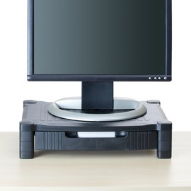 Mind Reader Monitor Stand Riser with Drawer Storage for Computer, Laptop, Desk, iMac, Dell, HP, Printer, Black