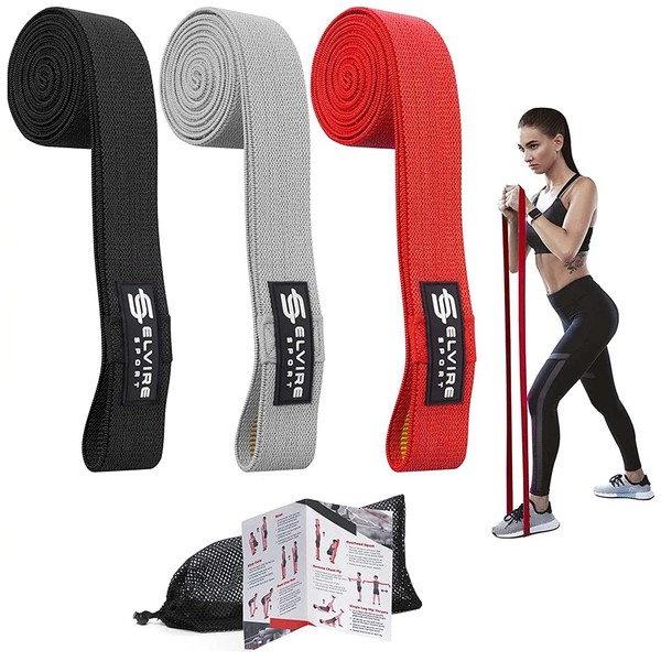 Elvire Long Resistance Bands for Training, Pull-Up Bands, Fabric Resistance Bands for Men and Women, Long Bands for Training, Fabric Resistance Band for Pull-Up Aid, 3 Fabric Bands Resistance