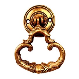 Purpledip Brass Door Knocker Drawer Pull Ring Handle Knob 'Royal Touch' (11191)