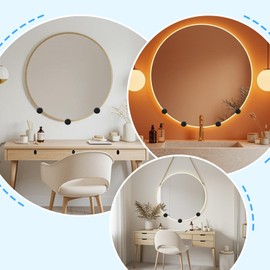 HJZHII 6 Stück Rahmenlose Spiegelhalterung, 3–5 Mm Spiegelhalterung Wand Mit Metallschrauben Spiegelhalter Spiegel Halterung Spiegelhalter Hardware Kit Für Dickes Glas Schwarz