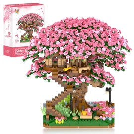2008 Piezas Juego de Construcción de Árbol Sakura, Bloques de Construcción Iluminados del Árboll Sakura, Mini Bloques de Construcción Adecuados para Niños a Partir de 8 Años.